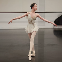 Robe de ballet, jupe, costume de scène Cupidon, blanc et or pour adultes