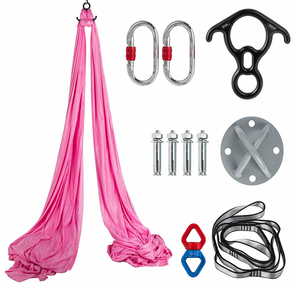 Ensemble de soie aérienne premium de 9 yards, yoga anti-gravité, acrobaties aériennes, <span class=keywords><strong>hamac</strong></span> à élasticité moyenne avec matériau de corde premium - Product Image 6