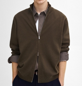 Old Money Nitpick Style Strick pullover Herren Mock Neck Basic Täglich Langarm Herren Strickjacke mit durchgehendem Reiß verschluss für Herren - Product Image 2