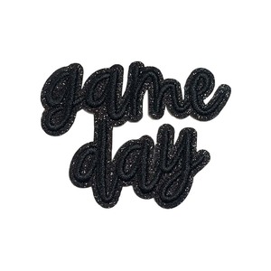 POM poms poms cheer Iron ON embroidery Patch แวววาวสีชมพูสดใสเกมวันแข่งขันฟุตบอลสำหรับ Trucker หมวกกีฬา JERSEY - Product Image 6