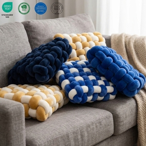 Oreillers décoratifs tricotés OEM <span class=keywords><strong>Coussin</strong></span> carré noué <span class=keywords><strong>Coussin</strong></span> tressé Coussins décoratifs tricotés - Product Image 1