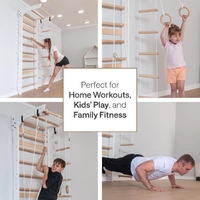 Barres de gymnastique murales pour enfants, échelle suédoise en bois pour aire de jeux familiale, blanche, 25,1x74,8 pouces
