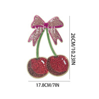 En gros, patchs à paillettes thermocollants pour vêtements féminins, motifs nœud papillon et cerise, brodés, pour la confection de vêtements DIY