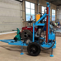 FY Plateforme mobile portative sur châssis à roues, moteur diesel, pour forage de puits d'eau, avec pompe et boîte de vitesses, profondeur max. 200m, forage 200mm, 380V, garantie 1 an