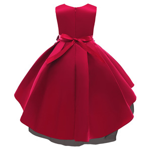 Abito da Principessa per Bambine, Vestito <span class=keywords><strong>di</strong></span> <span class=keywords><strong>Marca</strong></span> con Gonna a Coda <span class=keywords><strong>di</strong></span> Pesce in Tulle Rosso per Esibizioni <span class=keywords><strong>di</strong></span> Pianoforte - Product Image 4