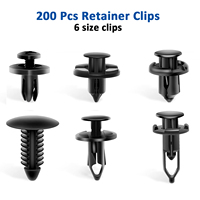 200 pièces Clips de voiture en plastique automobile pour voiture et attaches et Clips de retenue de type poussoir Rivet de pare-chocs et Clip pour porte de voiture