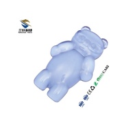Ensemble clavier et souris en forme d'ours en cristal bleu, repose-poignets en gel noir transparent pour la maison, le bureau et les jeux
