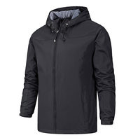 Coupe-vent décontracté en toile légère pour hommes Veste d'hiver résistante à l'eau avec logo brodé et fermeture éclair personnalisable