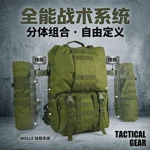 Tactical Backpack Large Capacity Detachable Outdoor Hiking Military Style Unisex Blue Green - Product Image 3