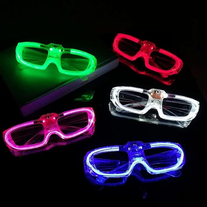 16 Occhiali Da Festa Con Luci LED - 6 Forme E Colori - Per Halloween, Compleanni, Carnevale - 2