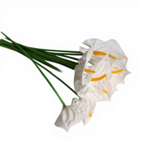 Penjualan Langsung Pabrik Imitasi PU Berkualitas Tinggi Mini Red Palm Simulation Glued Flower Table Centerpiece Model 006 untuk Pernikahan dan Rumah