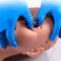 Modelo avanzado de enseñanza de recursos médicos de Maniquí de intubación traqueal pediátrica de PVC para escuelas y hospitales