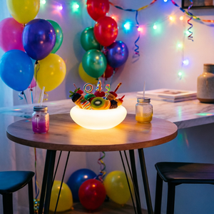 Runde Konkave Chromotherapie-Lampe - LED-Leuchtschale & Beleuchtete Obstplatte LED-Leuchtende Süßigkeitenschale für Partys - Product Image 6