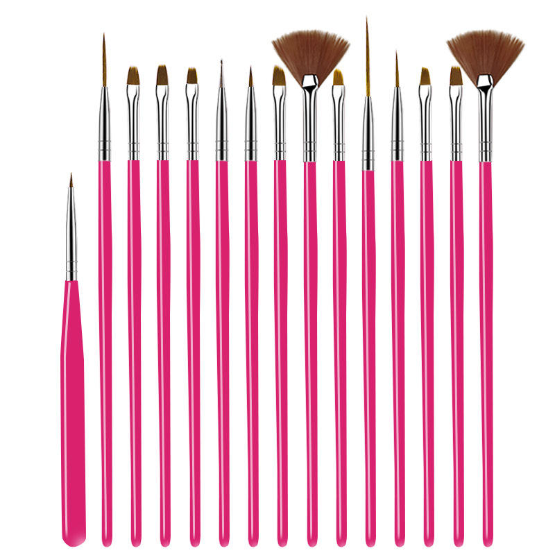 15 pieces of color painting pen rose rod - nail pen set