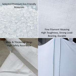 Sac <span class=keywords><strong>Big</strong></span> <span class=keywords><strong>Bag</strong></span> en PP tissé pré-slingé, sac jumbo pour cargaison, respirant, 1000 kg, pour l'emballage de <span class=keywords><strong>sable</strong></span> et de pierre de construction - Product Image 2