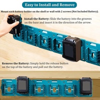 Penyangga Baterai Dinding untuk Baterai Makita 18V, Organizer Penyangga Dinding untuk BL1830, untuk Garasi, Bengkel, Kotak Perkakas, Penyimpanan Baterai