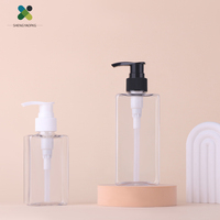 Bouteille transparente en PET avec pompe à lotion pour shampoing, gel douche, après-shampoing, 100 ml, 200 ml, format voyage, emballage pour soins de la peau