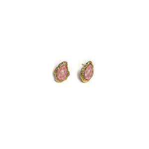 Pendientes de Moda con Piedras Rosadas, Acero Inoxidable 316L, Baño de Oro PVD, Sostenibles y Resistentes - Product Image 1