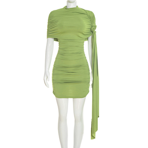 Viviblook Y26DS023 Women Dress Summer New Street Elegant <b>Mini</b> Bodycon Birthday Dress for Ladies - Product Image 5