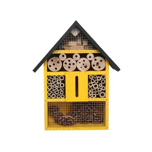 Wooden insect house creative DIY home hanging decor bee hotel wholesale insect bee house