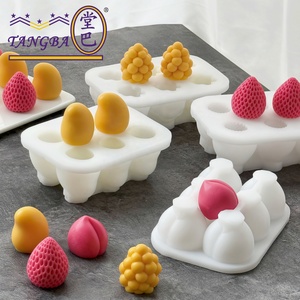 <span class=keywords><strong>Moule</strong></span> en silicone Tangba de qualité alimentaire pour mini-glaces 3D aux formes de fraise, pêche et mangue, <span class=keywords><strong>moule</strong></span> de cuisson en silicone - Product Image 2