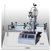 Machine de capsulage linéaire pour bouchons de pompe, compte-gouttes, pulvérisateurs à gâchette, bouchons à vis, bouchons à bec de canard, et pour le scellage de bouteilles de shampoing et de savon, et le capsulage de flacons pulvérisateurs