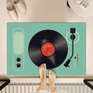 Alfombrilla de <span class=keywords><strong>baño</strong></span> creativa con discos de vinilo, <span class=keywords><strong>alfombra</strong></span> de <span class=keywords><strong>baño</strong></span> antideslizante de secado rápido para <span class=keywords><strong>baño</strong></span>, alfombrilla duradera resistente a las manchas para dormitorio, diseño de dibujos animados - Product Image 2