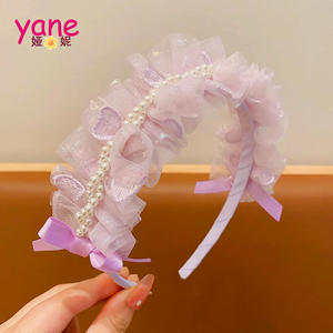 Fascia per capelli ricamata con fiocco in maglia da <span class=keywords><strong>bambina</strong></span> - Product Image 5