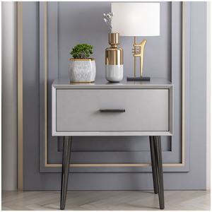 Muebles de lujo para el hogar, mesita de noche cuadrada de madera, almacenamiento moderno, gris, vintage, con cajón <span class=keywords><strong>secreto</strong></span> - Product Image 4