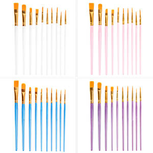 Ensemble de 10 pinceaux à peinture en nylon pour artistes, pinceaux à peinture, stylo à ligne crochet pour gâteau, fondant - Product Image 6