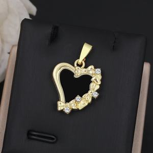 Pendentif JXX au design tendance, plaqué or 18 carats, pendentif cœur en laiton de haute qualité avec zircon - Product Image 4