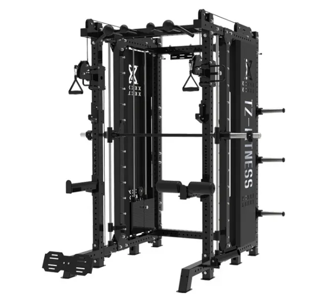 Cable comercial crossover gimnasio Squat rack Smith machine equipo de fitness Muti funcional Smith Machine con pila de peso