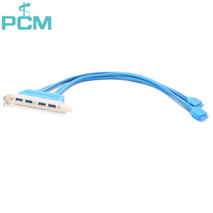Vít khóa bảng điều khiển phía trước gắn kết 4 cổng USB 3.0 5Gpbs nữ với khe cắm tấm khung với kép 20 pin tiêu đề kết nối cáp - Product Image 2