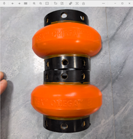 Accouplement avec accouplement en caoutchouc élastique de type divisé, type E3, corps élastique en polyuréthane orange