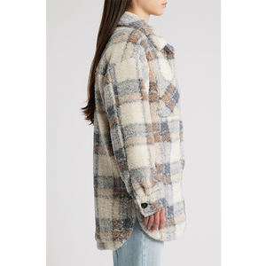 Di alta qualità da <span class=keywords><strong>donna</strong></span> in pile a manica lunga ampia in tinta unita Pocket pesante scollo a V da <span class=keywords><strong>donna</strong></span> Plaid <span class=keywords><strong>giacca</strong></span> <span class=keywords><strong>camicia</strong></span> in pile - Product Image 2