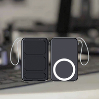 Batterie externe portable haute capacité 10000mAh avec chargeur sans fil magnétique puissant, support et cordon