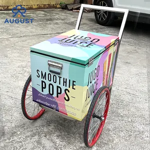 Piccola strada motore mobile carrelli di ghiaccioli bici gelato ghiacciolo carrello triciclo cibo carrello con congelatore