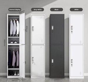 ארון אחסון אנכי מפלדה עם 2 דלתות לעובדים, לחדר הלבשה - מודרני, עמיד, ניתן לנעילה ונייד - Product Image 5