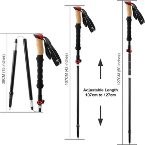<span class=keywords><strong>Bastones</strong></span> nórdicos plegables, <span class=keywords><strong>bastones</strong></span> de senderismo telescópicos, bolsa de polietileno de aluminio <span class=keywords><strong>para</strong></span> exteriores OEM a precio de fábrica 135 - Product Image 2