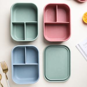 Household Silicone Food <b>Storage</b> <b>Box</b> Bento <b>Box</b> Wholesale Leakproof Food Grade Soft Silicone Snack Fruit Container - Product Image 5