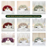 GNW En gros, Chemin de table floral en fleurs artificielles aspect naturel et arrangement floral en soie pour canapé, pour toile de fond de mariage, décoration de scène et de fête