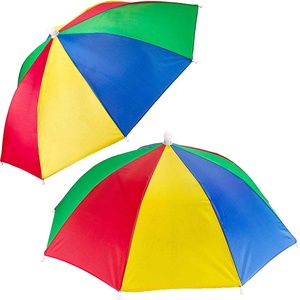 Manufacturer Wholesale Adults Colorful Straight Manual Head <b>Umbrella</b> Hat for Business Gifts Windproof - Product Image 5