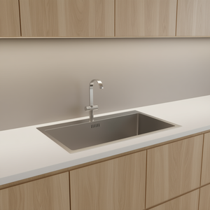 Fregadero de Cocina de Acero Inoxidable, de un Solo Tazón, Rectangular, de Instalación Bajo Encimera, Superficie Pulida, Diseño Minimalista - Product Image 2