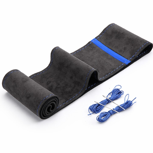 Housse de <span class=keywords><strong>volant</strong></span> en daim cousue main avec marqueur central, antidérapante, douce, respirante, de luxe, universelle pour voiture, 38 cm – Vente en gros usine - Product Image 5