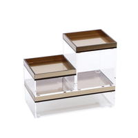 Petite boîte à bijoux carrée personnalisée mini cube boîte de rangement de bijoux en acrylique avec couvercle boîte de rangement