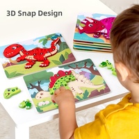 CPC CE Puzzle en bois dinosaure Montessori Jeu de tri des nombres de 1 à 10 Jouet éducatif pour tout-petits