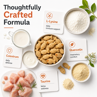 Complément avancé de L-Lysine pour chats avec colostrum et quercétine pour la vitalité respiratoire et le soutien immunitaire pour toutes les races de chats, 500 bouchées