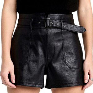 Shorts de Cuero para Mujer, Personalizados, Teñidos, Impermeables, de Poliéster, a la Moda, Casuales, Transpirables - Product Image 1