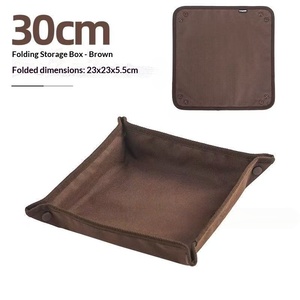 Outdoor folding storage tray thickened Oxford textile camping desktop debris tray portable printable logo storage tray - Product Image 3