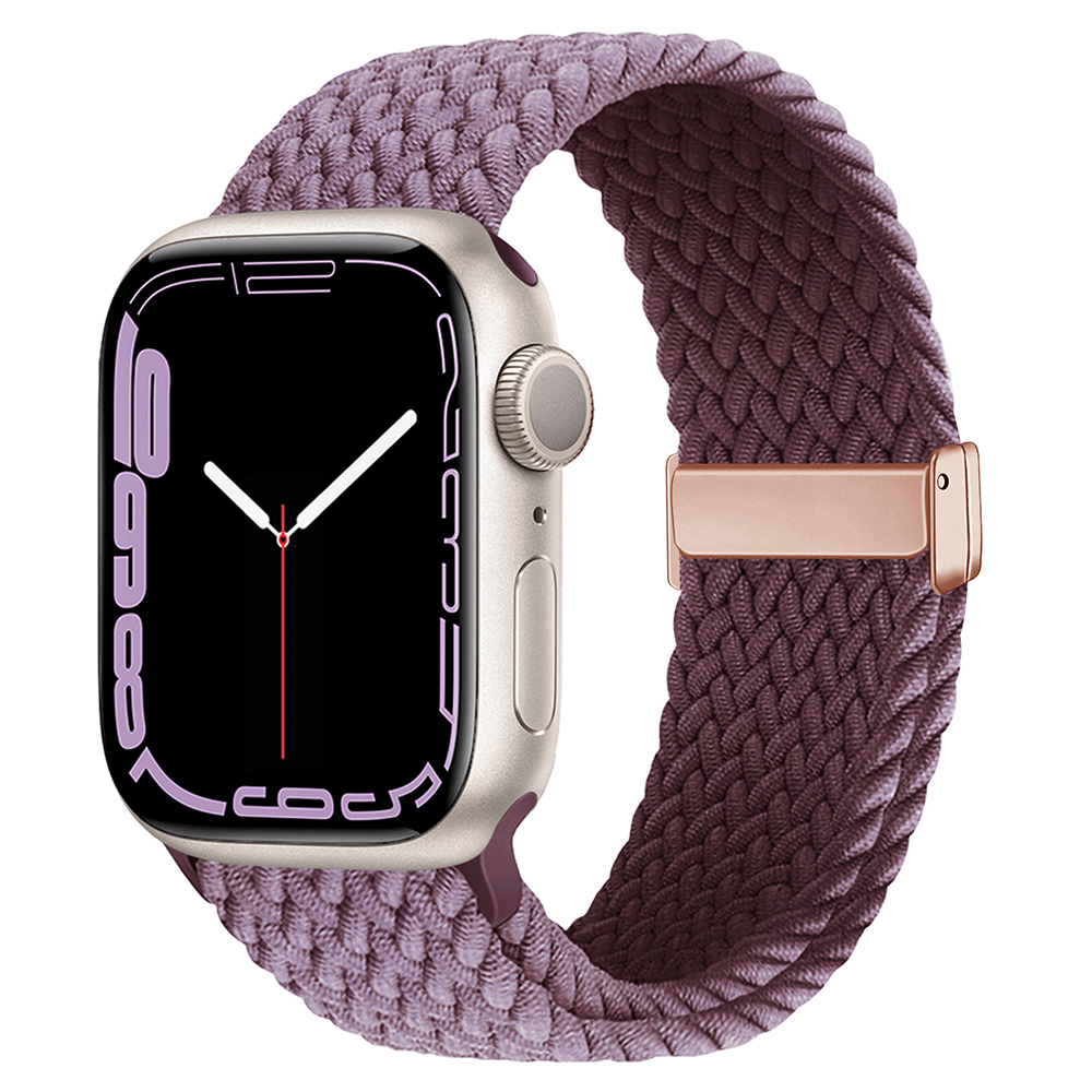 Rainbow Nylon Woven Loop Magnetic Clasp Watch Band for -Lightweight Comfortable Professional & Soft Adjustable Strap